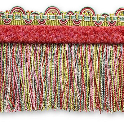 Scalamandre Trim SAFARI FRINGE WITH CHENILLE TEAL/ROSE