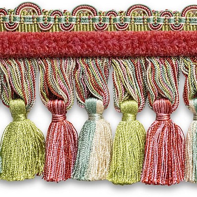 Scalamandre Trim SAFARI TASSEL FRINGE CHENILLE TEAL/ROSE
