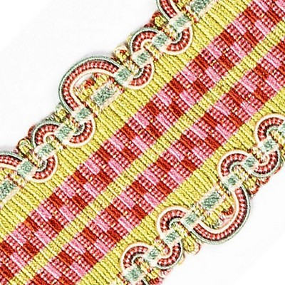 Scalamandre Trim SAFARI BRAID TEAL/ROSE