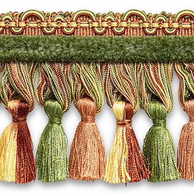 Scalamandre Trim SAFARI TASSEL FRINGE CHENILLE SAGE/ROSE