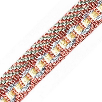 Scalamandre Trim SAFARI PIPING WITH TAPE ROSE/BLUE