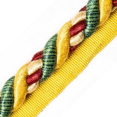 Scalamandre Trim SAFARI CORD WITH TAPE A HUNTER/BORDEAUX