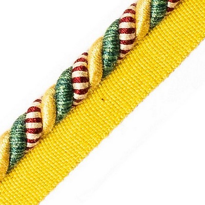 Scalamandre Trim SAFARI CORD WITH TAPE B HUNTER/BORDEAUX