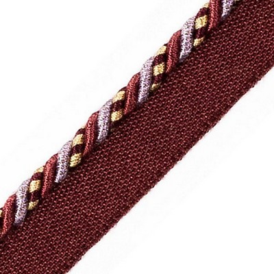 Scalamandre Trim SAFARI CORD WITH TAPE C Amethyst Burgundy Multi