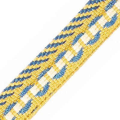 Scalamandre Trim SAFARI PIPING WITH TAPE ROYAL BLUE / GOLD