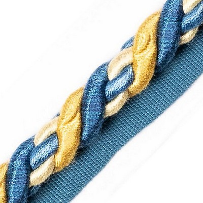Scalamandre Trim SAFARI CORD WITH TAPE A ROYAL BLUE / GOLD