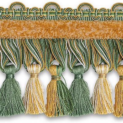 Scalamandre Trim SAFARI TASSEL FRINGE CHENILLE SEAFOAM/GOLD