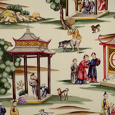 Scalamandre SHANGHAI MULTI ON CREAM