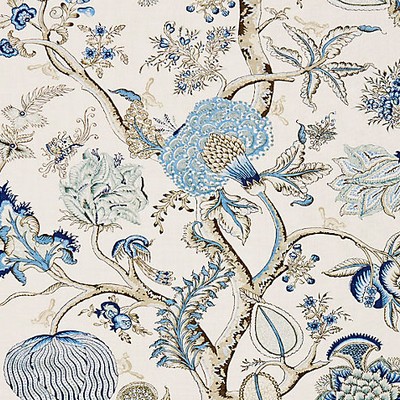 Scalamandre PONDICHERRY LINEN PRINT DELFT