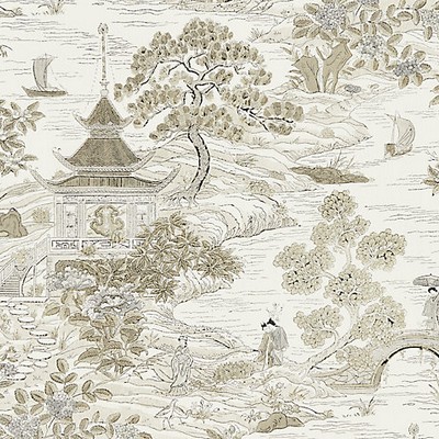 Scalamandre SATOMI HAND BLOCK PRINT PEWTER