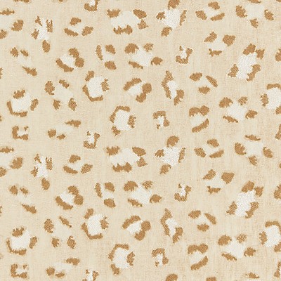 Scalamandre BRODERIE LEOPARD CAMEL ON CREAM