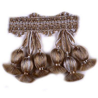 Scalamandre Trim NEWPORT TASSEL FRINGE WHITE, FAWN, TAUPE