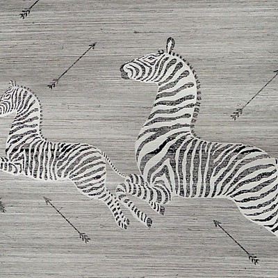 Scalamandre Wallcoverings ZEBRAS - GRASSCLOTH METALLIC SILVER
