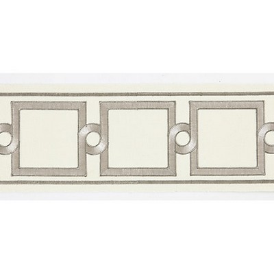 Scalamandre Trim SQUARE LINK EMBROIDERED TAPE PLATINUM