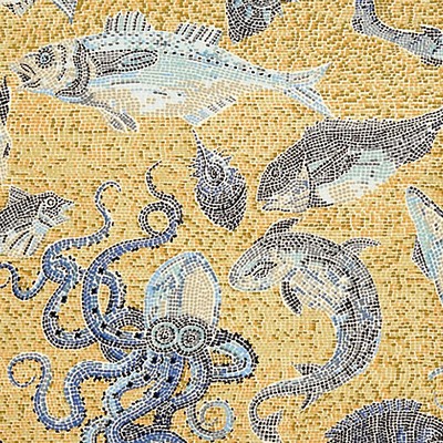 Scalamandre Wallcoverings MIKONOS BLUE & YELLOW