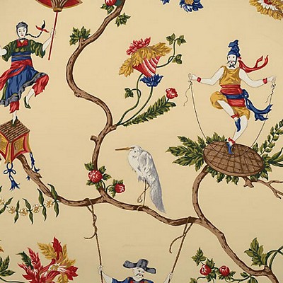 Scalamandre Wallcoverings MING CIRCUS MULTI ON BEIGE