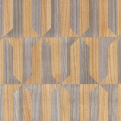 Scalamandre Wallcoverings MEZZO - WOOD NATURAL & NICKEL