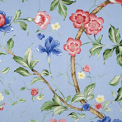 Scalamandre ORIENTEAUX ROSE & BLUE ON GLACIER BLUE