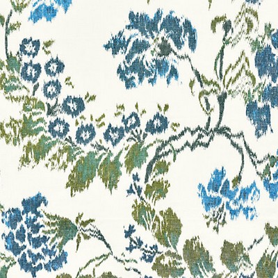 Scalamandre KEW GARDENS WARP PRINT BLUES ON IVORY