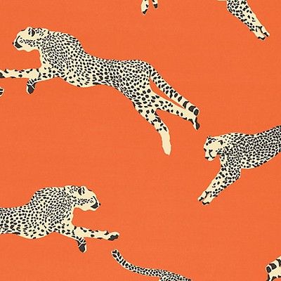 Scalamandre LEAPING CHEETAH COTTON PRINT CLEMENTINE