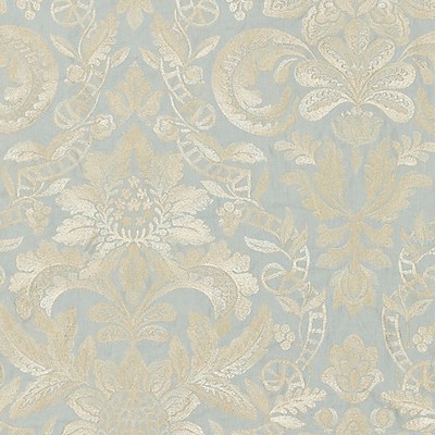 Scalamandre ELIZABETH DAMASK EMBROIDERY AQUAMARINE