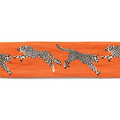 Scalamandre Trim LEAPING CHEETAH EMBRDRY TAPE CLEMENTINE