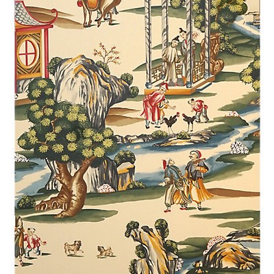 Scalamandre Wallcoverings SHANGHAI MULTI ON TEA STAIN