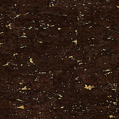 Scalamandre Wallcoverings CARBONIZED CORK ESPRESSO & GOLD