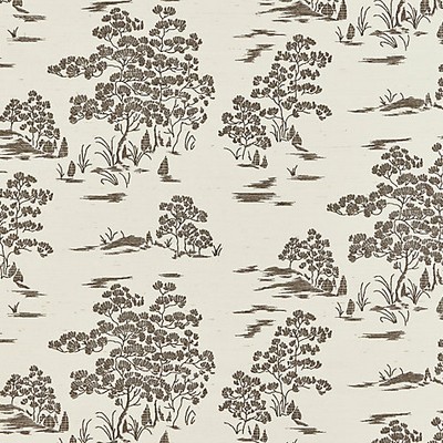 Scalamandre Wallcoverings KATSURA EMBROIDERED TOILE BARK