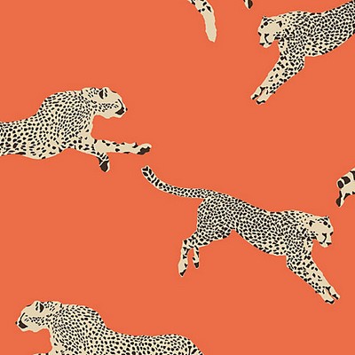 Scalamandre Wallcoverings LEAPING CHEETAH CLEMENTINE