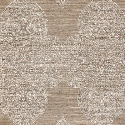 Scalamandre Wallcoverings TAJ EMBROIDERED SISAL NUTMEG
