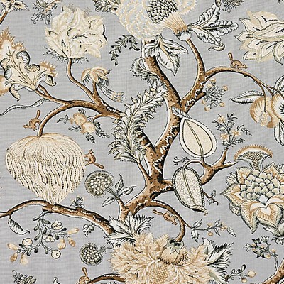 Scalamandre PONDICHERRY LINEN PRINT MINERAL