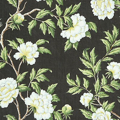 Scalamandre PEONIA LINEN PRINT ONYX