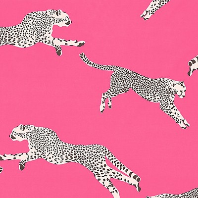 Scalamandre LEAPING CHEETAH COTTON PRINT BUBBLEGUM