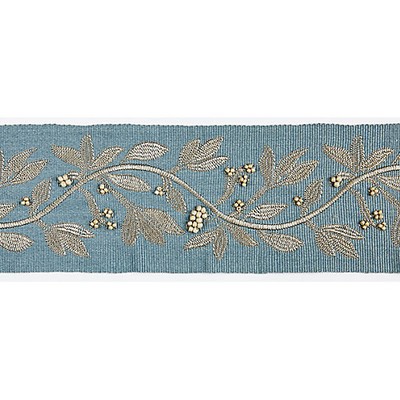 Scalamandre Trim LAUREL EMBROIDERED TAPE BLUESTONE