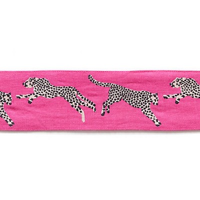 Scalamandre Trim LEAPING CHEETAH EMBRDRY TAPE BUBBLEGUM