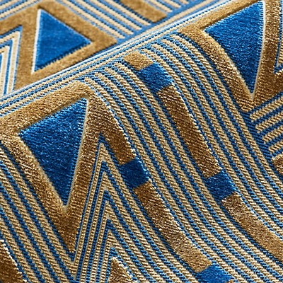Scalamandre KASAI VELVET BLUE AND GOLD