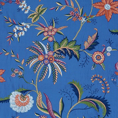 Scalamandre SERAPHINE EMBROIDERED SILK ROYAL MULTI