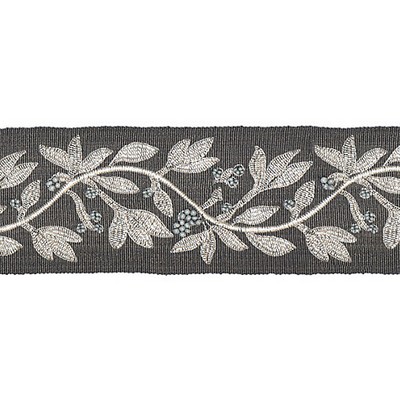 Scalamandre Trim LAUREL EMBROIDERED TAPE CHARCOAL