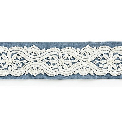 Scalamandre Trim LINNEA EMBROIDERED TAPE COPENHAGEN BLUE