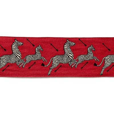 Scalamandre Trim ZEBRAS EMBROIDERED TAPE MASAI RED