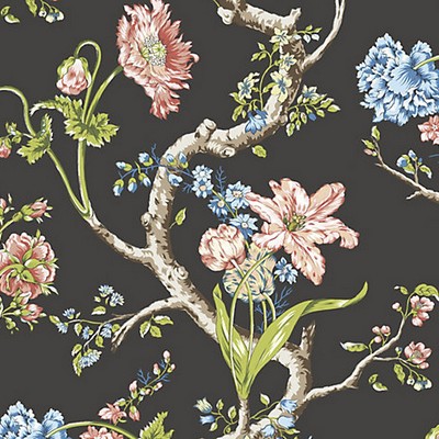 Scalamandre Wallcoverings ANDREW JACKSON FLORAL NOIR