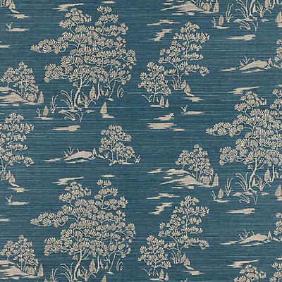 Scalamandre Wallcoverings KATSURA EMBROIDERED TOILE PEACOCK