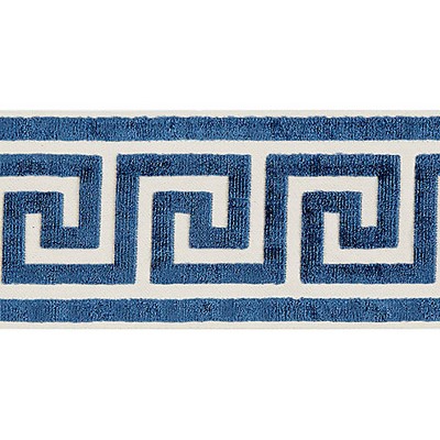 Scalamandre Trim GREEK KEY VELVET TAPE INDIGO