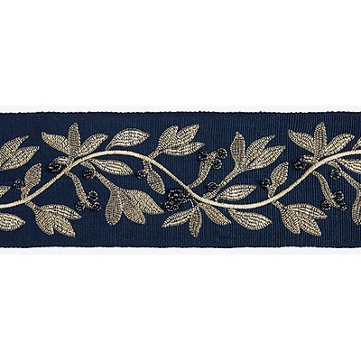 Scalamandre Trim LAUREL EMBROIDERED TAPE INDIGO