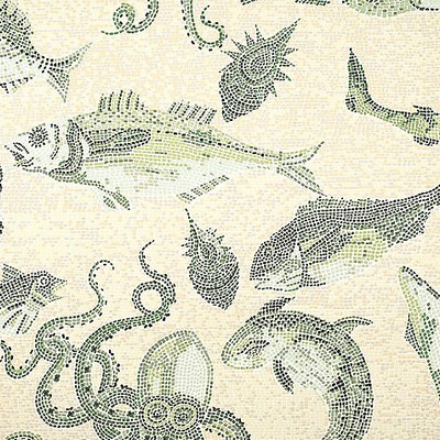 Scalamandre Wallcoverings MIKONOS GREEN & EGGSHELL