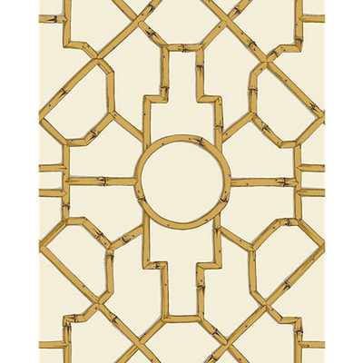 Scalamandre Wallcoverings BALDWIN BAMBOO RATTAN & BROWN ON OFF WHITE