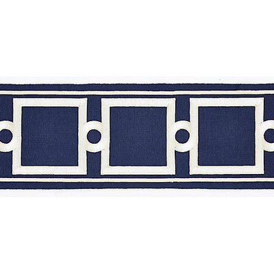 Scalamandre Trim SQUARE LINK EMBROIDERED TAPE INDIGO