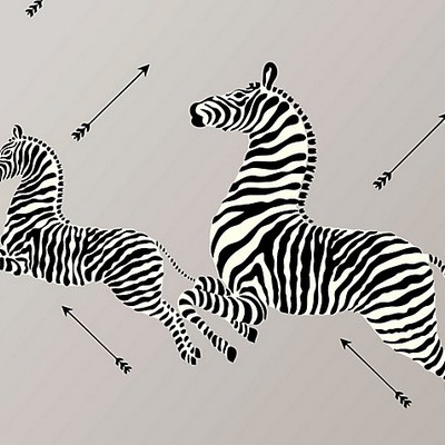 Scalamandre Wallcoverings ZEBRAS - VINYL SILVER