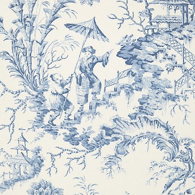 Scalamandre Wallcoverings PILLEMENT TOILE CHINA BLUE